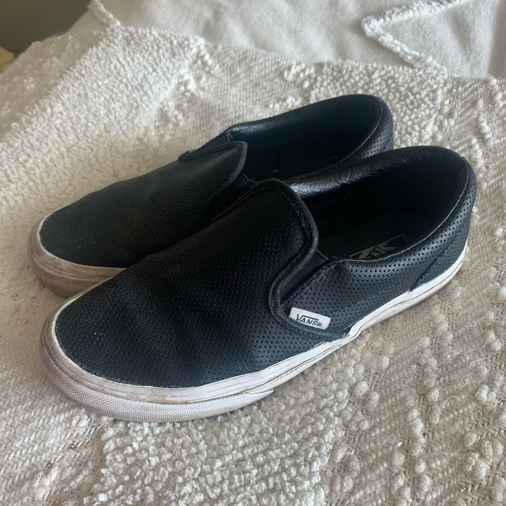 Vans black pleather
